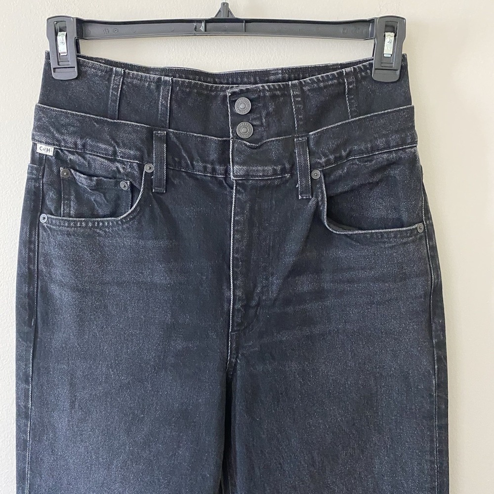Citizens of Humanity Sidney Corset Straight Cropped Leg Jeans 27 Washed Black - Picture 3 of 16